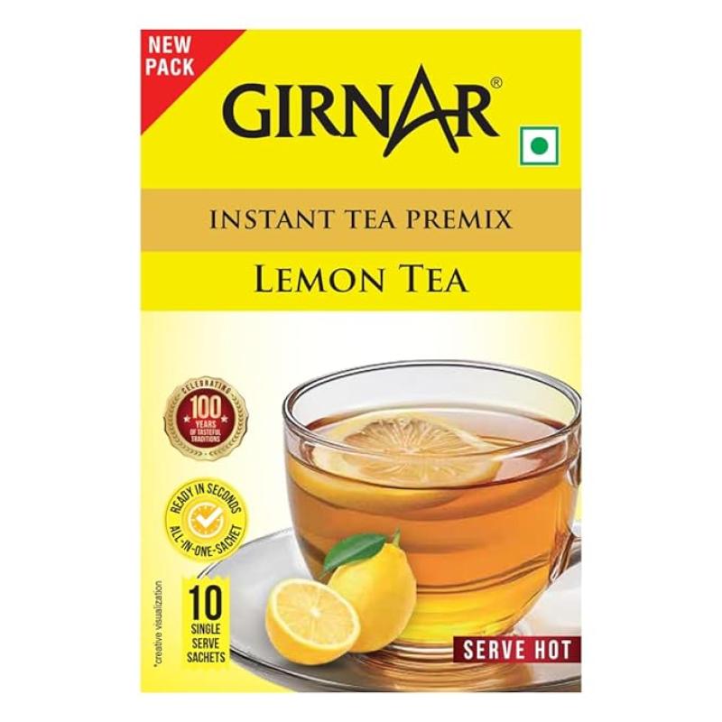 Girnar Instant Premix Lemon Black Tea Granules(10 Sachets), 10 Grams